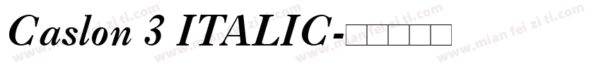 Caslon 3 ITALIC字体转换
